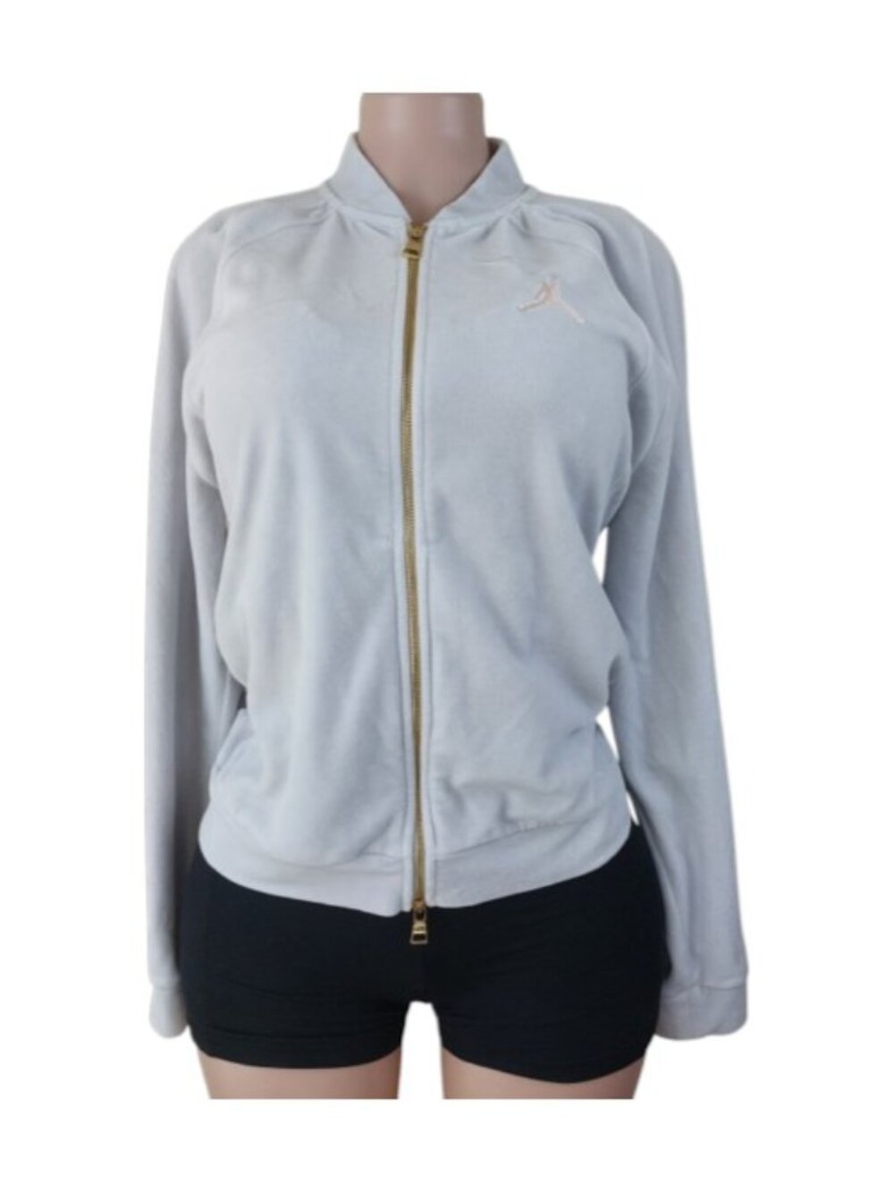 Jordan Women's Off-White Classic Sailor Neck Sports Fleece Jacket Size XL